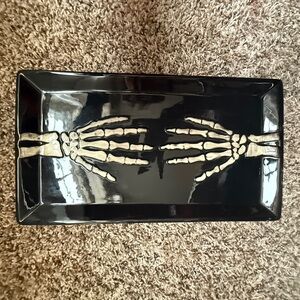 Skeleton Hand Black and Cream Tray